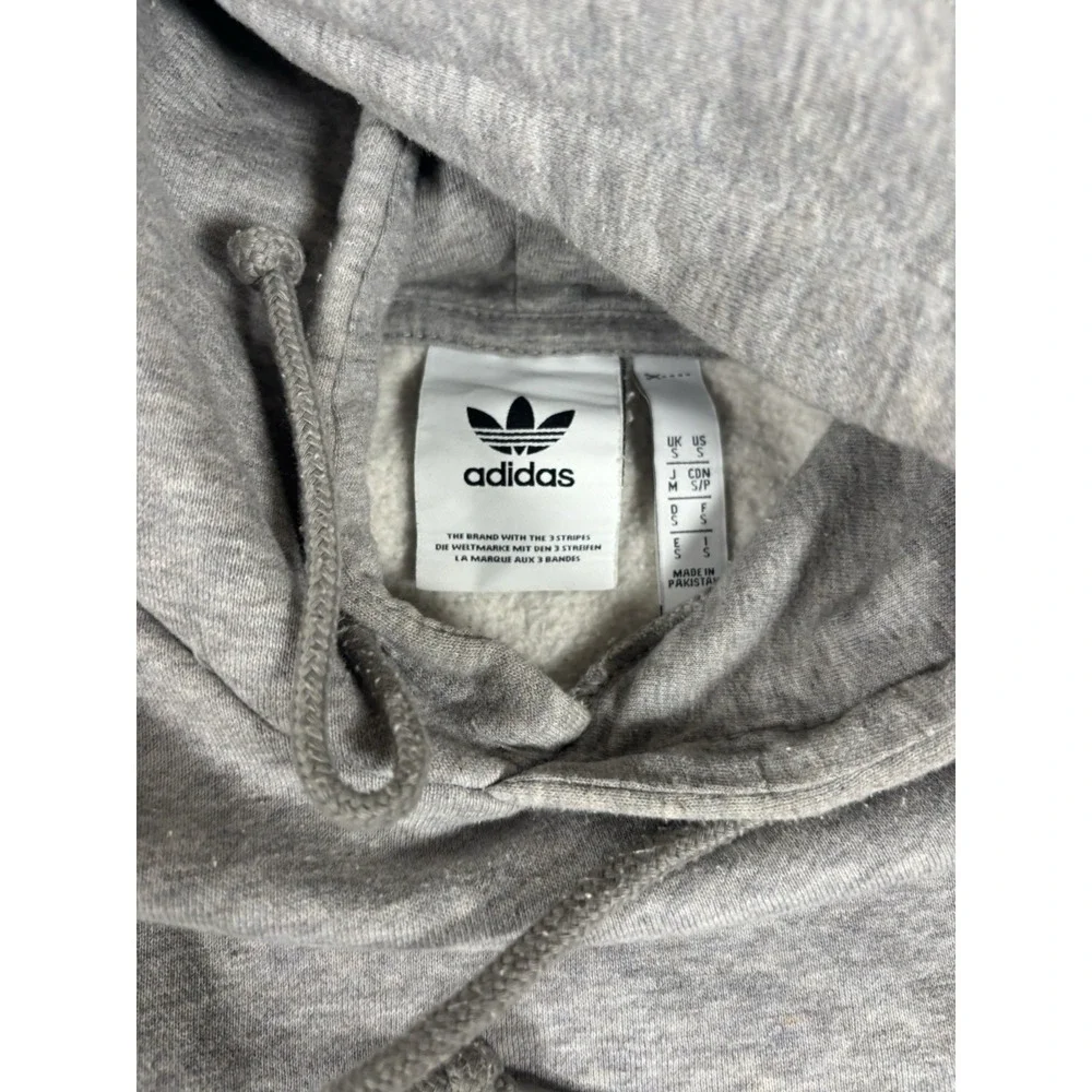 Adidas Originals retro Gray Red Men's 3D Trefoil 3-Stripe Colors Hoodie Mens S